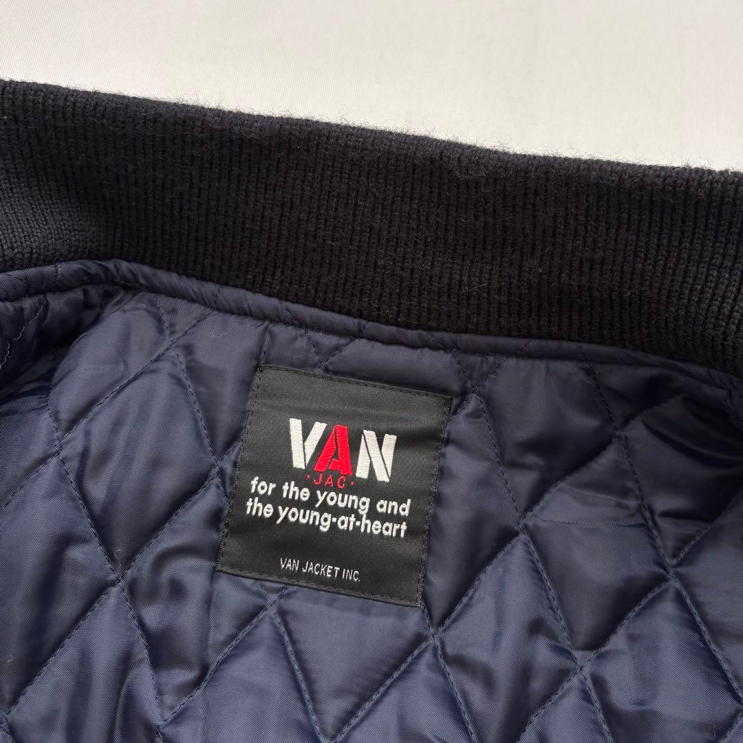 専用VAN JACKET ヴァンヂャケット ワッペン付き 袖レザー スタジャン