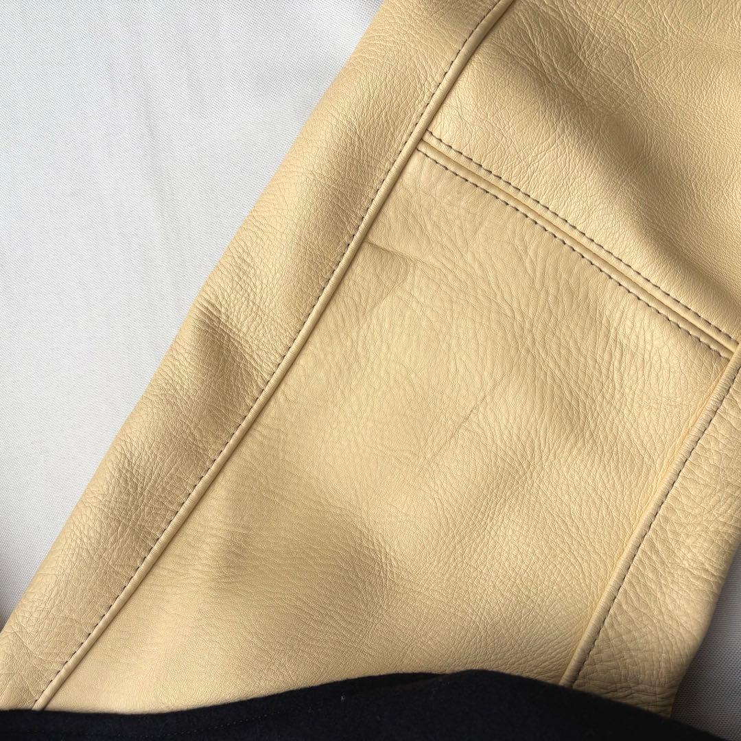 専用VAN JACKET ヴァンヂャケット ワッペン付き 袖レザー スタジャン