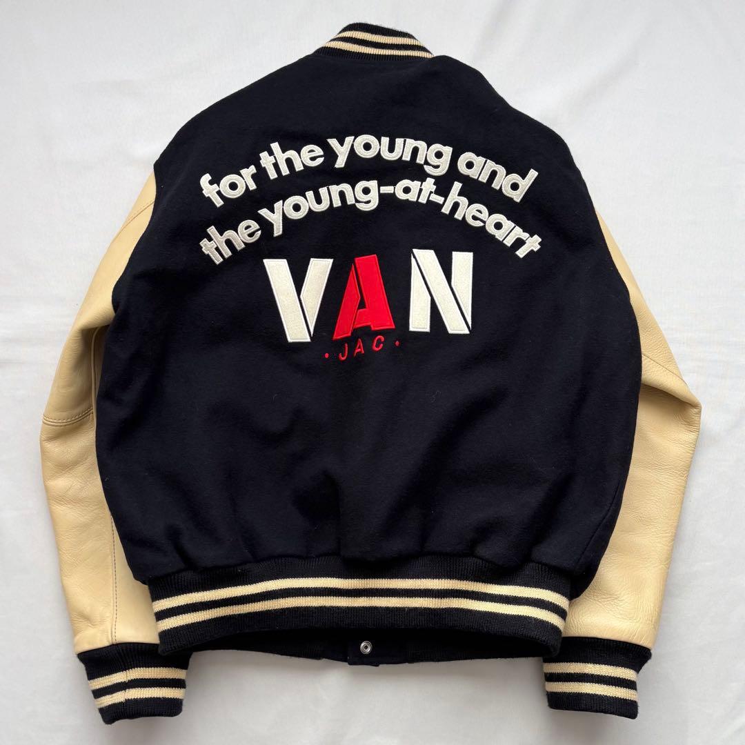 専用VAN JACKET ヴァンヂャケット ワッペン付き 袖レザー スタジャン