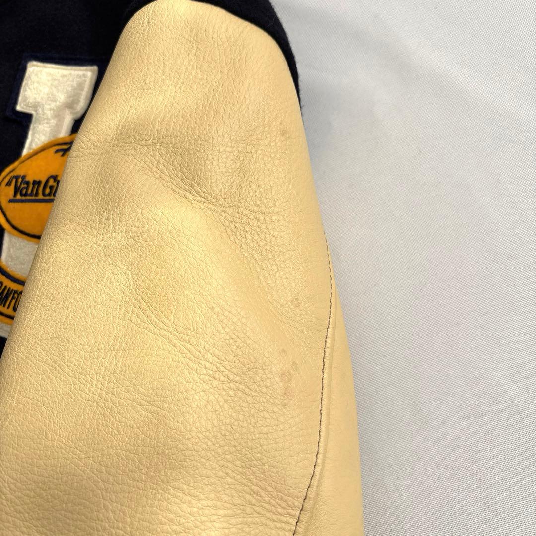 専用VAN JACKET ヴァンヂャケット ワッペン付き 袖レザー スタジャン