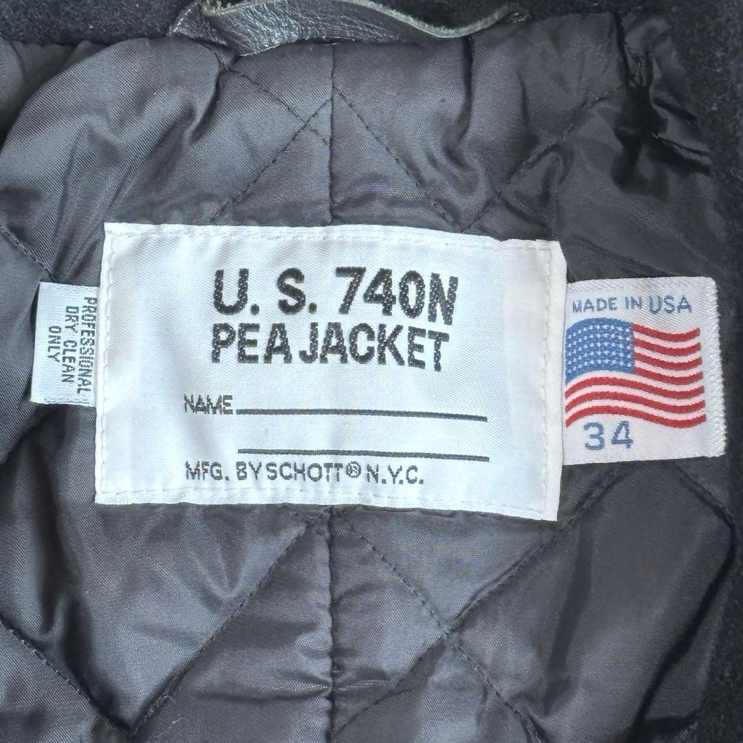 美品 SCHOTT 740N Pコート キルティング Sサイズ 米国製