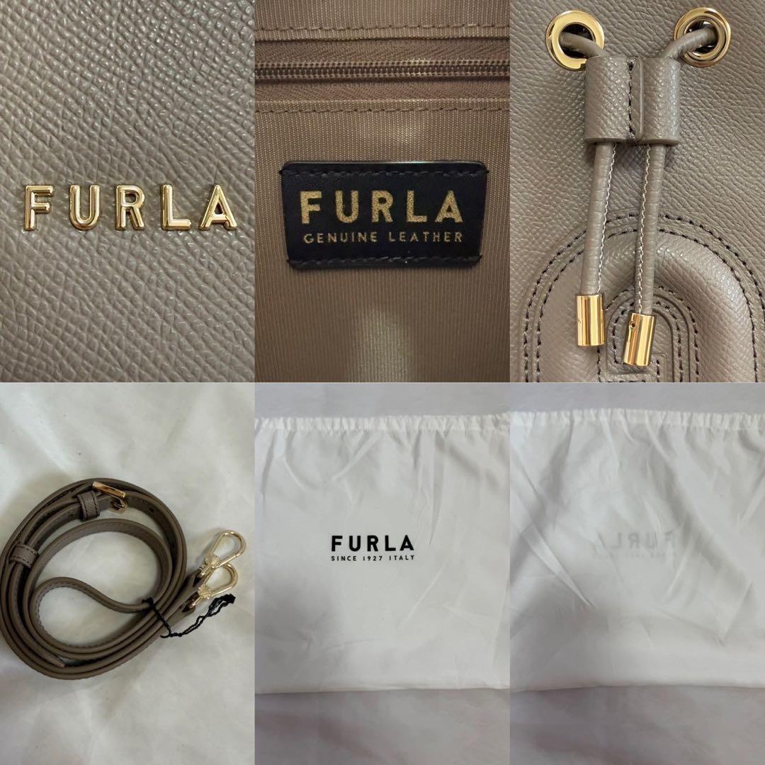 【新品同様/保存袋付】フルラ クリオ 巾着 2way ショルダーバッグ レザー