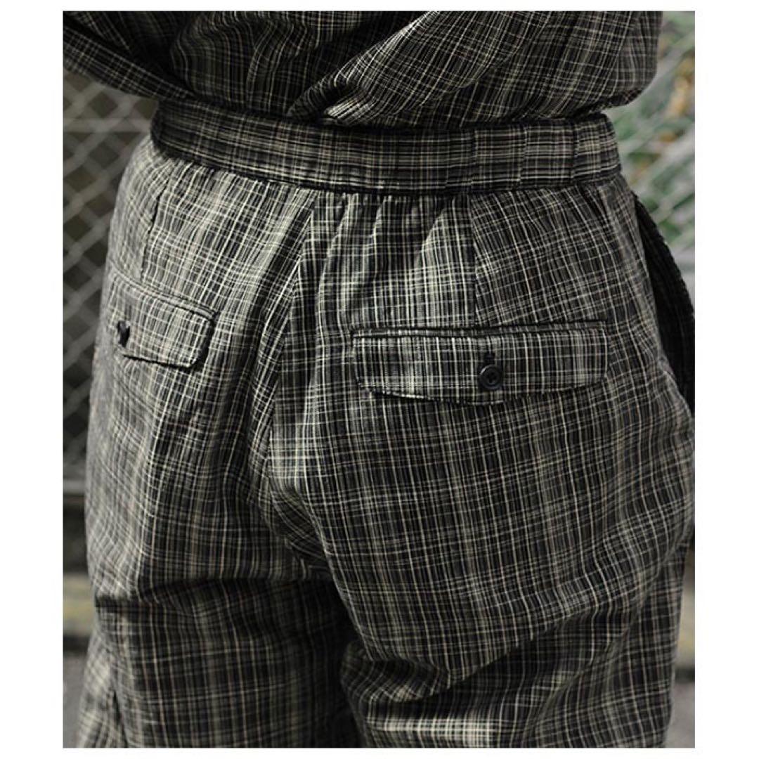 ULTERIOIR チェック柄ウエストゴムパンツ