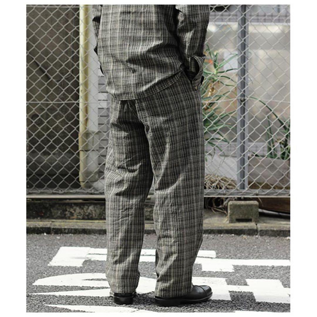 ULTERIOIR チェック柄ウエストゴムパンツ