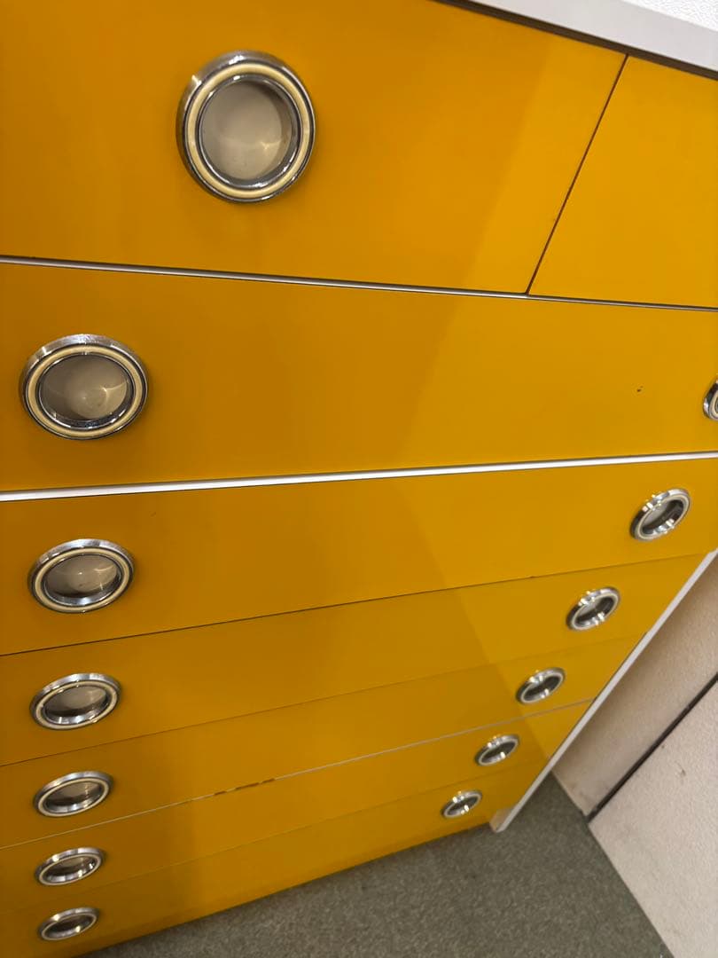 昭和レトロポップ家具　当時物　ヴィンテージチェスト　整理タンス　カラフルタンス