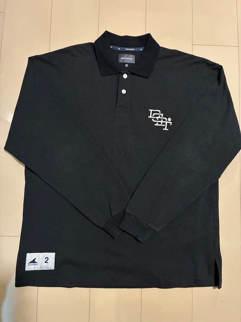 DESCENDANT 黒 長袖 ポロシャツ サイズ2