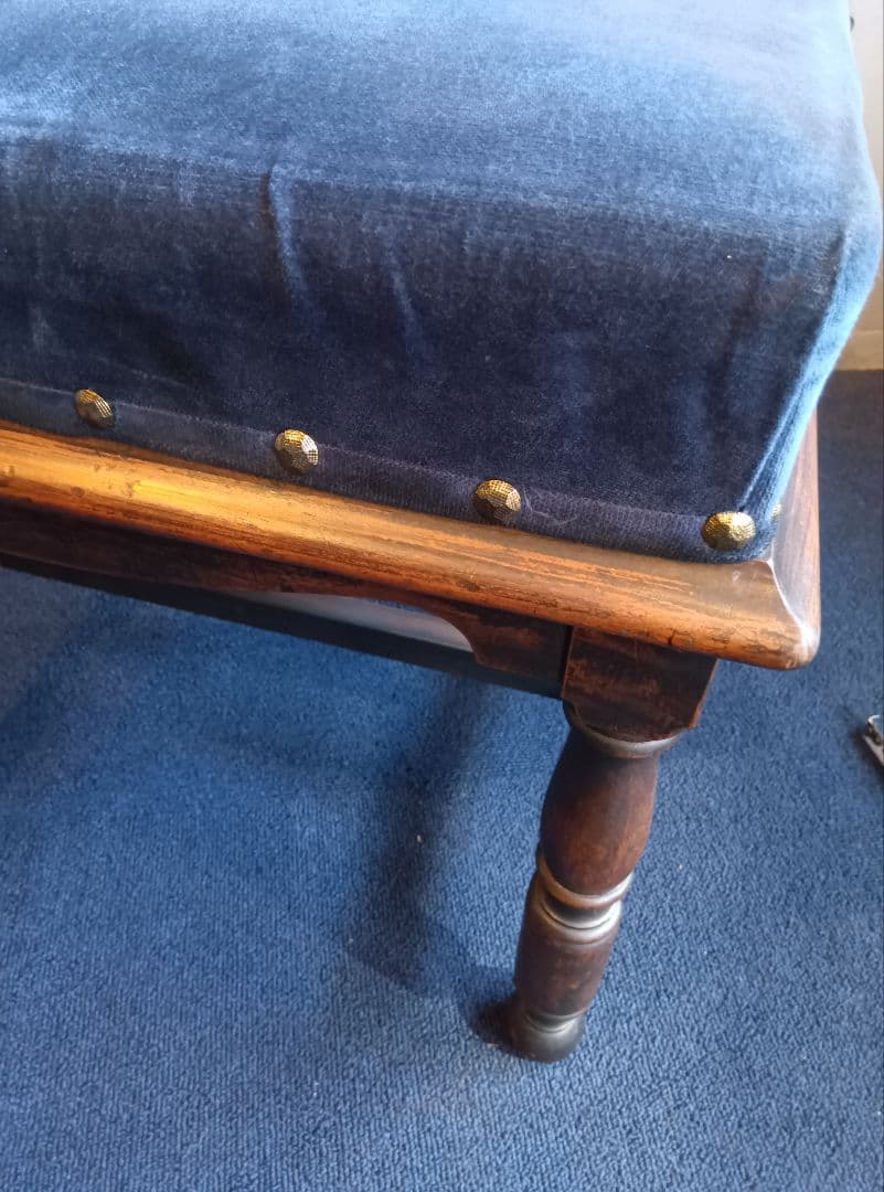 木製クラシックスツール ネイビー　ヴィンテージ　レトロ