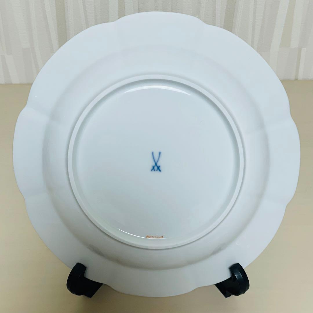 未使用 Missen マイセン 花文 フラワー レリーフ 皿 プレート 20cm