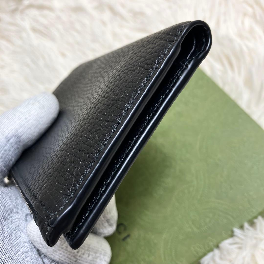 【極美品】 GUCCI ロゴウォレット レザーブラック