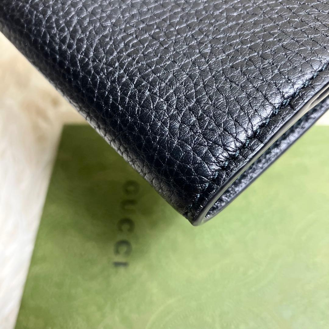 【極美品】 GUCCI ロゴウォレット レザーブラック