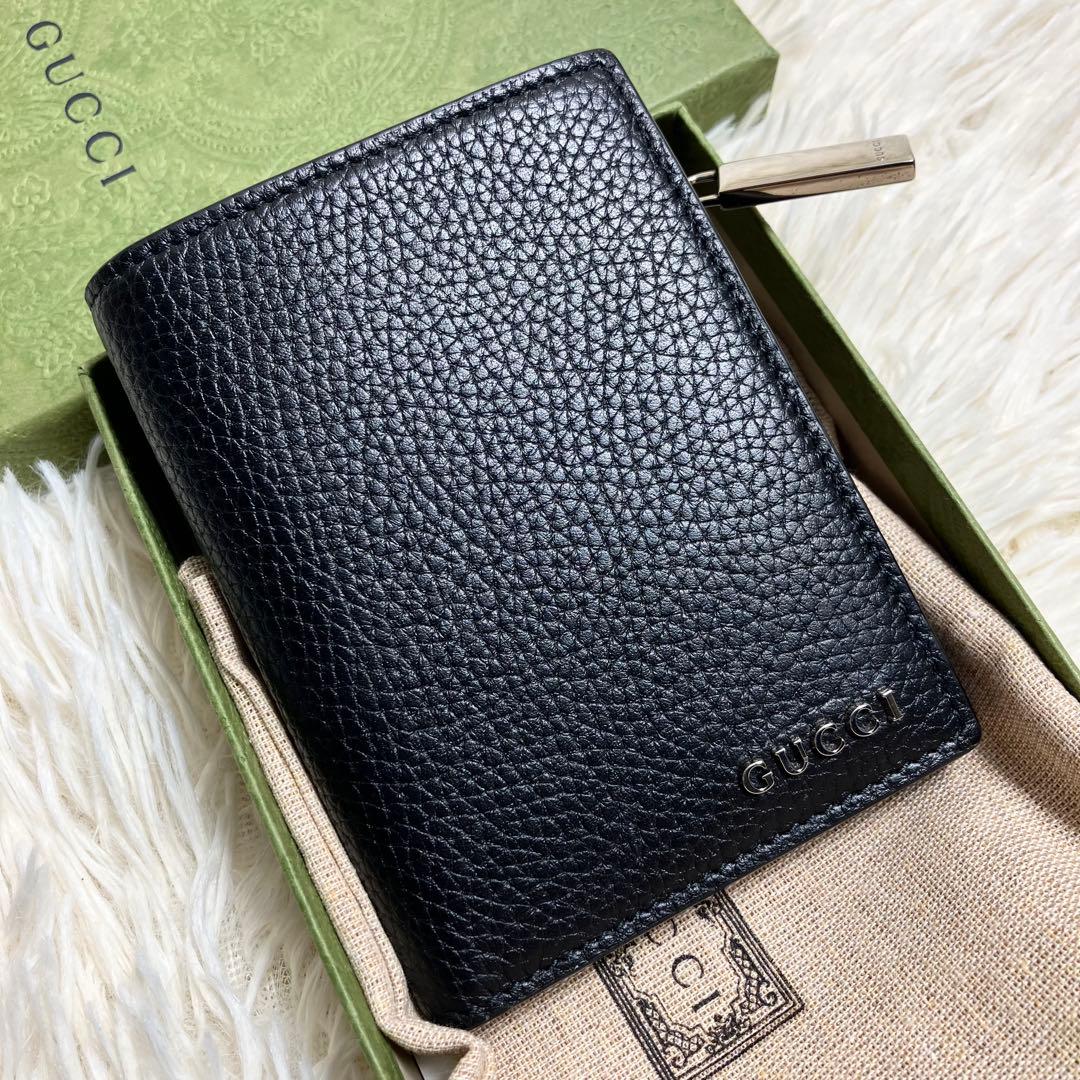 【極美品】 GUCCI ロゴウォレット レザーブラック