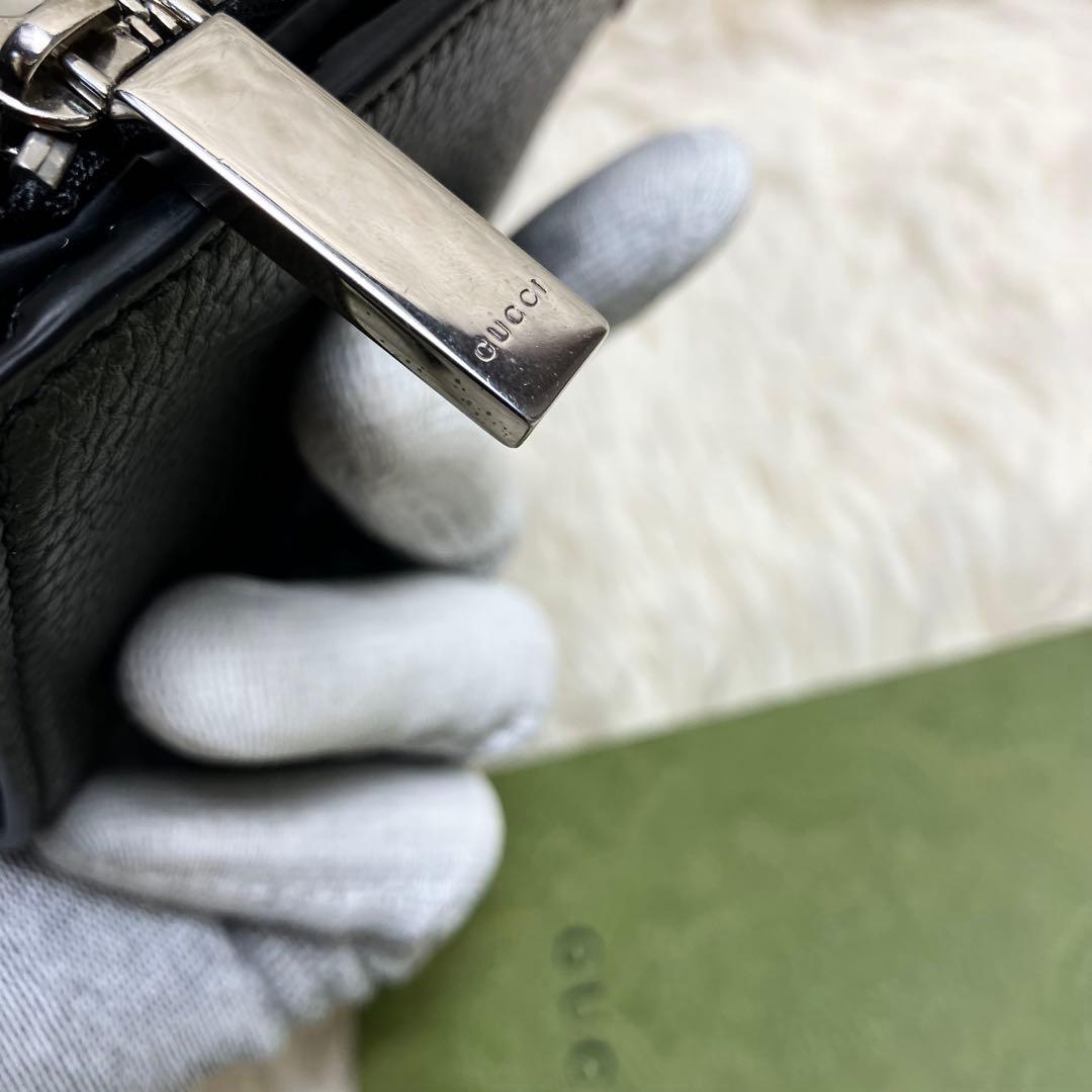【極美品】 GUCCI ロゴウォレット レザーブラック