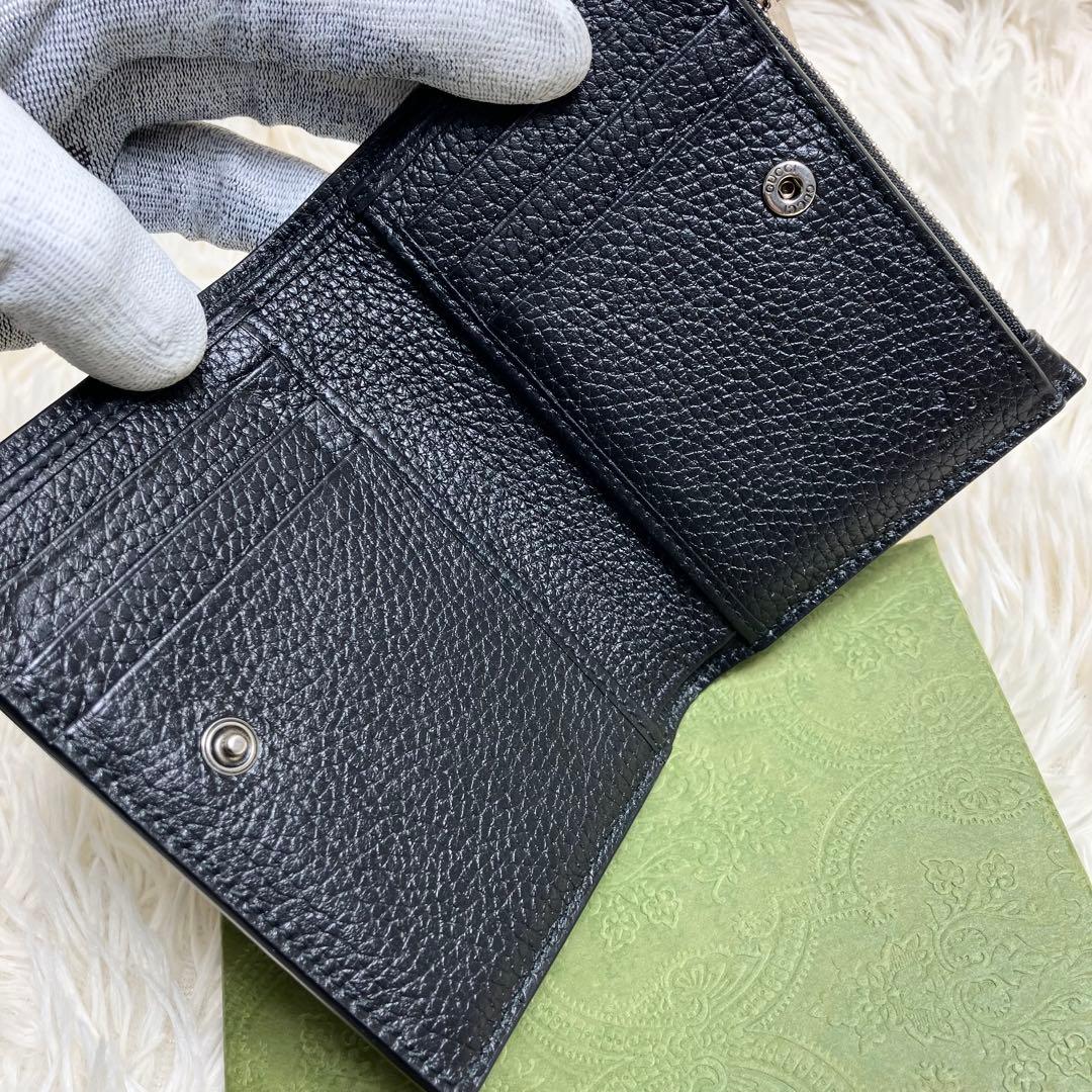 【極美品】 GUCCI ロゴウォレット レザーブラック