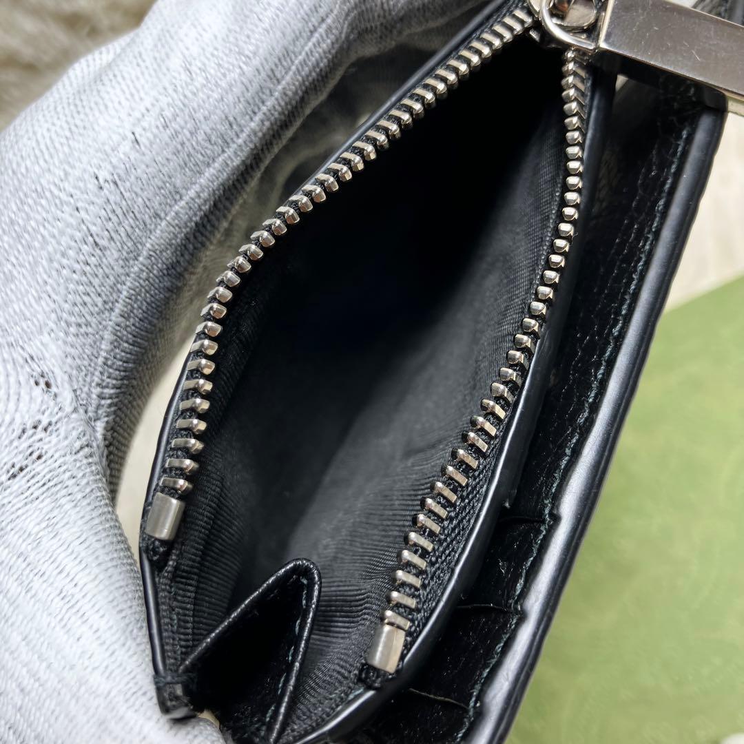 【極美品】 GUCCI ロゴウォレット レザーブラック