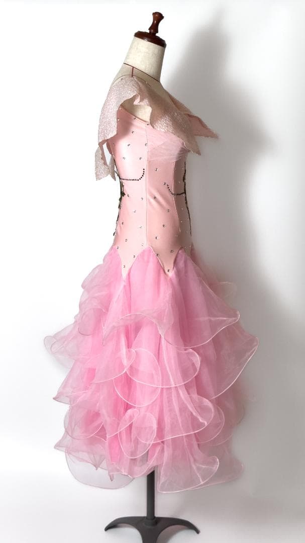 社交ダンス スタンダードドレス ピンク