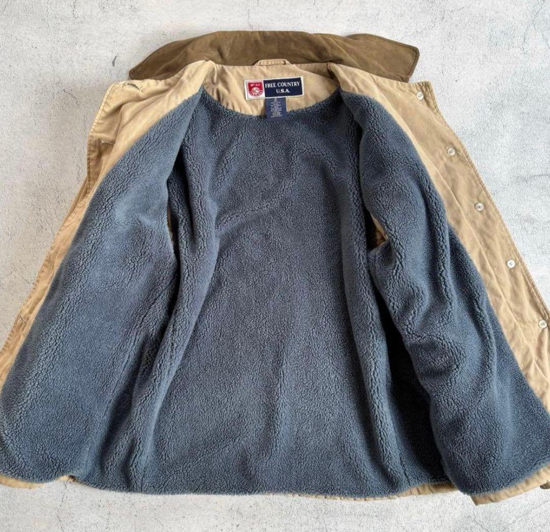 90s free country usa hunting jacket 襟レザー