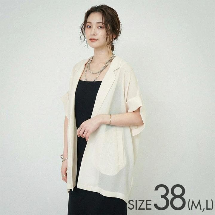 【美品／2025年5月発売】SHENERY フレンチスリーブメッシュジャケット