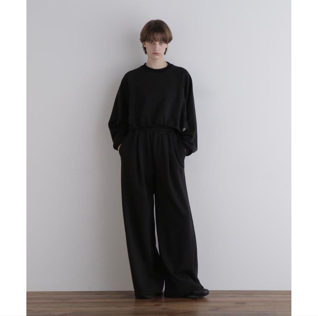 バック裏起毛コンビショートプルオーバー