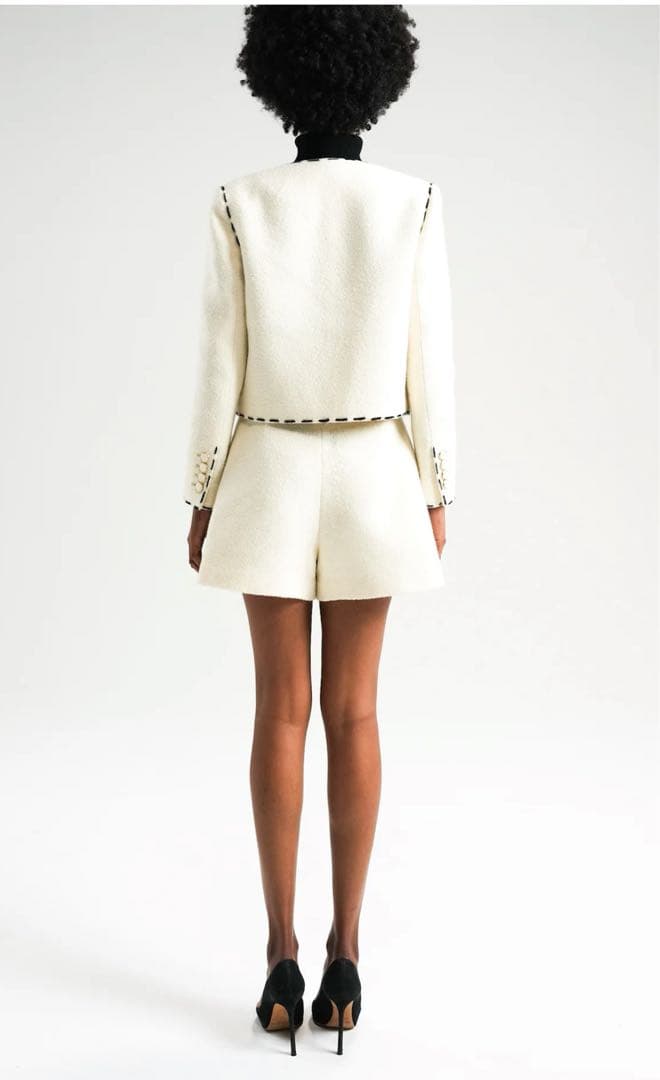 八尋 　shellerシェリエ stitch tweed culottes