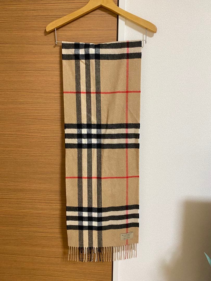 BURBERRY　バーバリー　マフラー　カシミア100％　ハート赤　美品