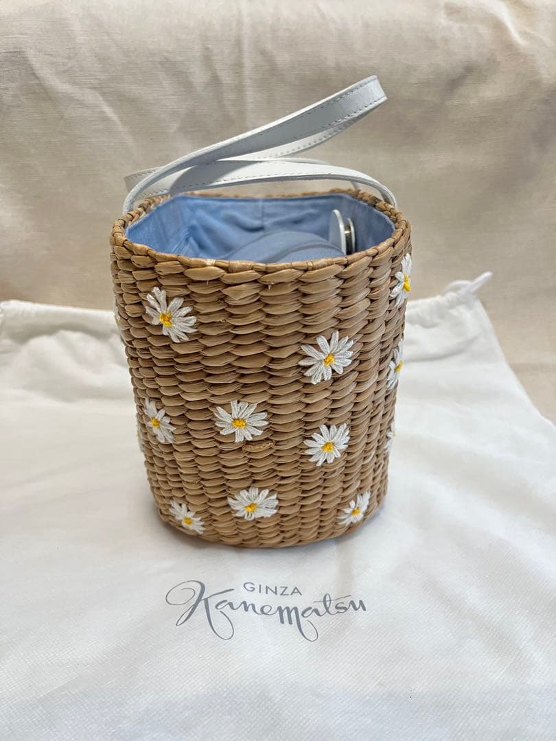 カネマツ デイジー刺繍 かごバッグ