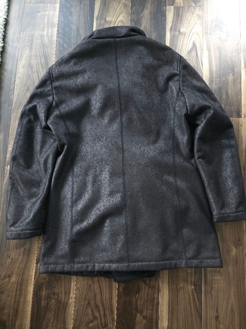 【Armani Collezioni 】ブラック レザー調コートサイズ50