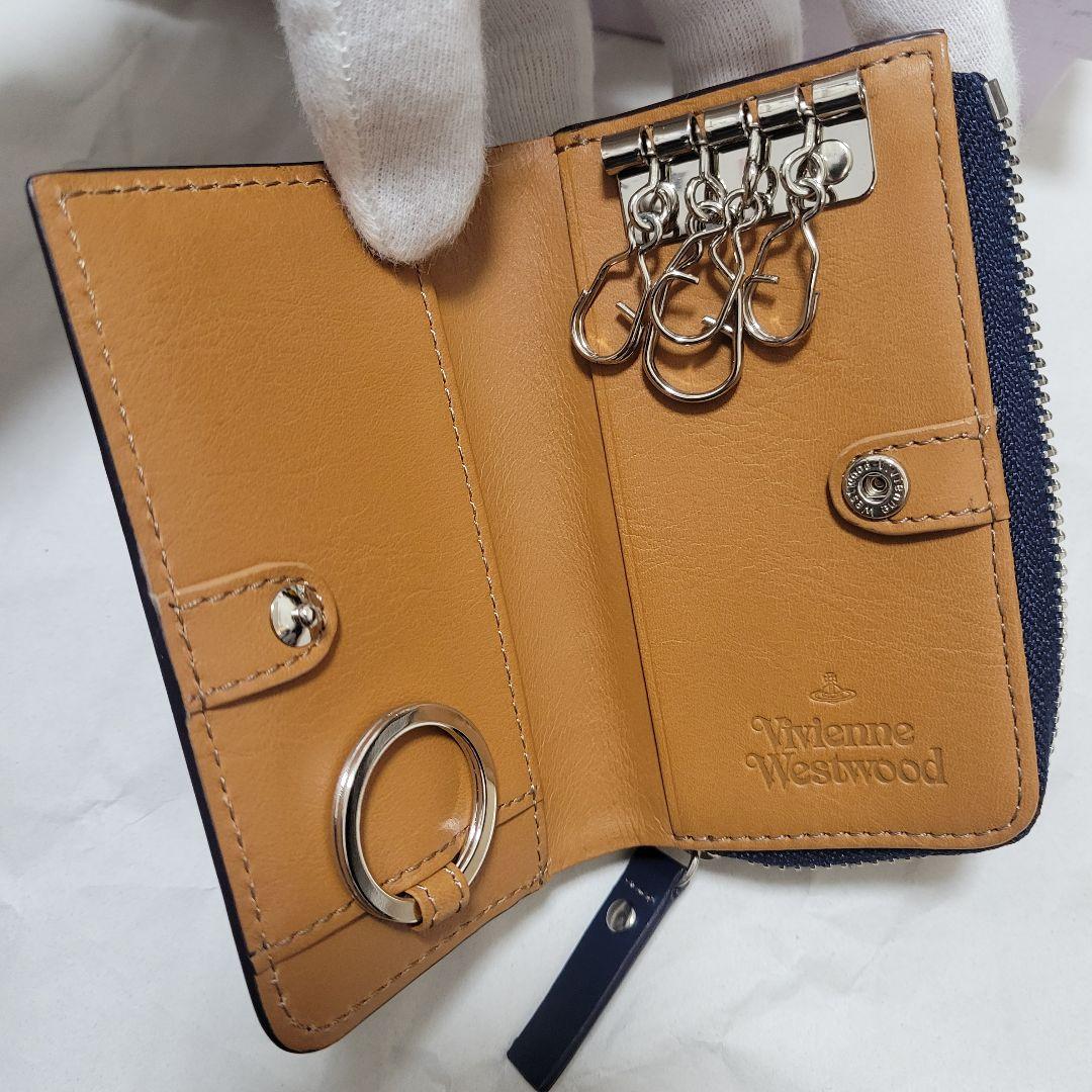 ヴィヴィアンウエストウッド ネイビー レザー 二つ折り財布 キーケース 2点