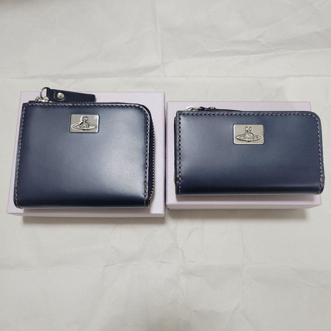 ヴィヴィアンウエストウッド ネイビー レザー 二つ折り財布 キーケース 2点