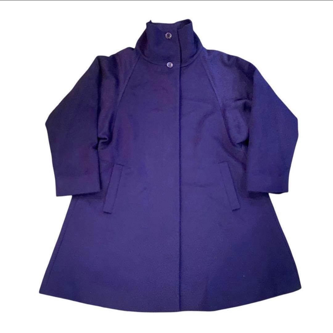 マックスマーラ　白タグ　スタンドカラーコート　比翼　アルパカ　ウール　40