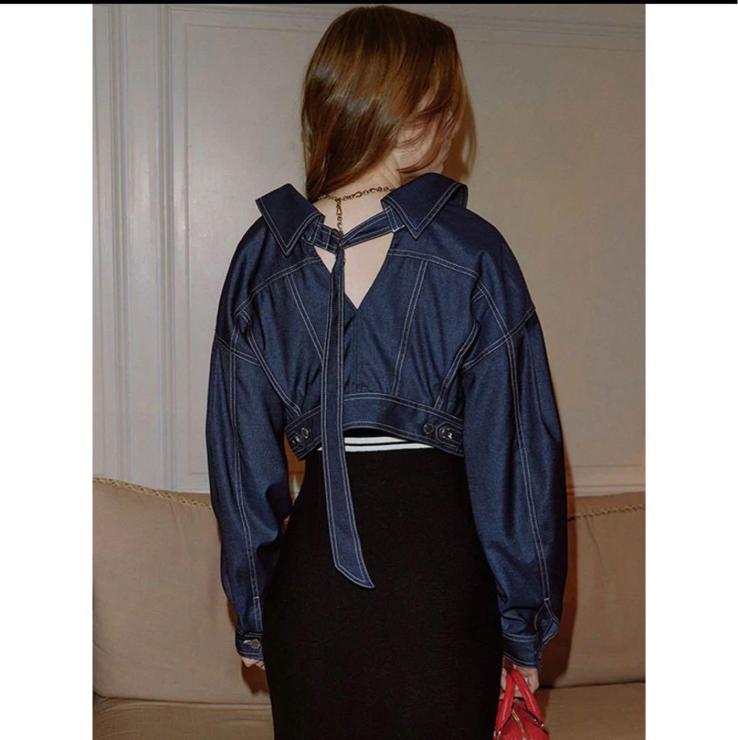 eimy istoire デニムライクバックシャンジャケット （INDIGO）