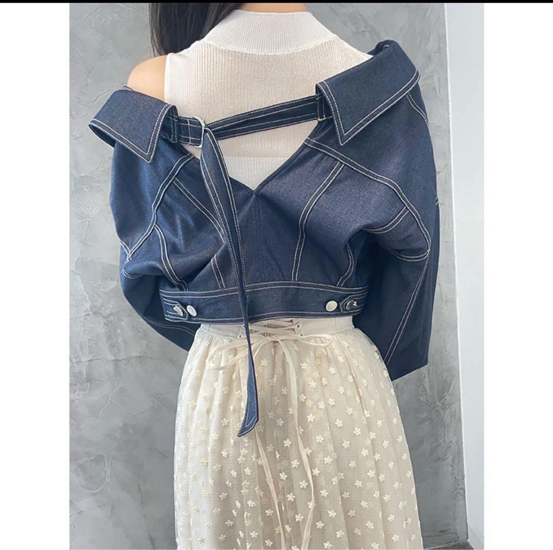 eimy istoire デニムライクバックシャンジャケット （INDIGO）