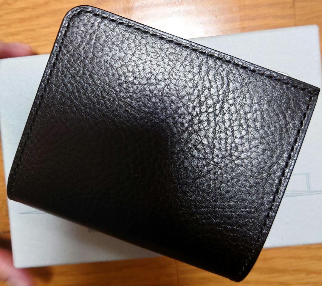 銀革屋　コンパクトウォレット　財布　黒　レザー