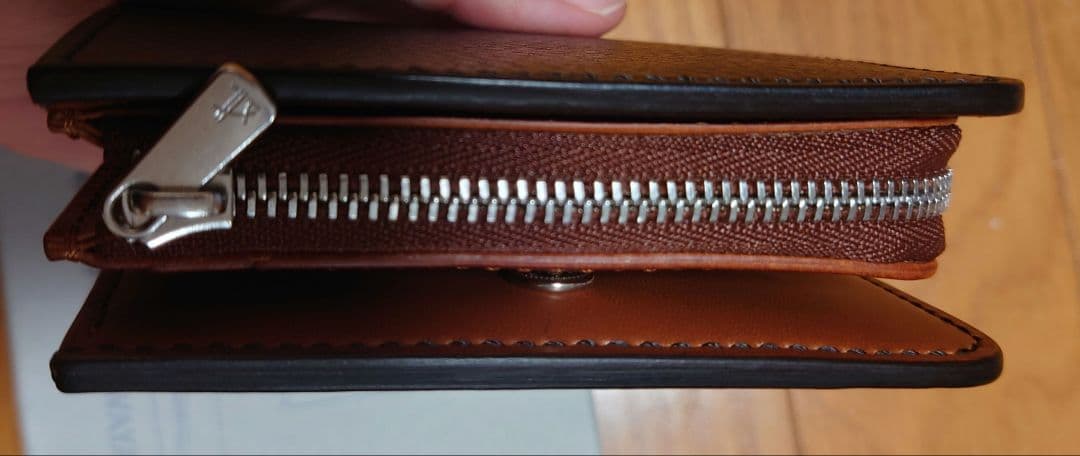 銀革屋　コンパクトウォレット　財布　黒　レザー