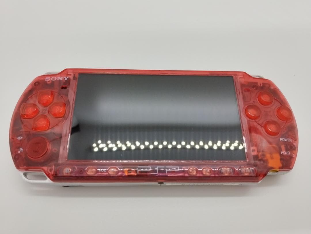 PSP 3000 すぐ遊べるセット【美品・カスタム】スケルトンレッドオプション付