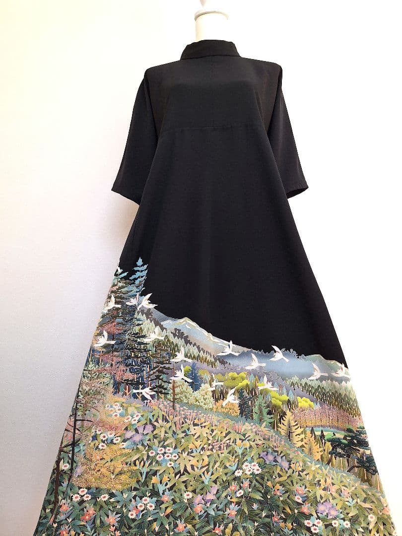 着物リメイクワンピース3692