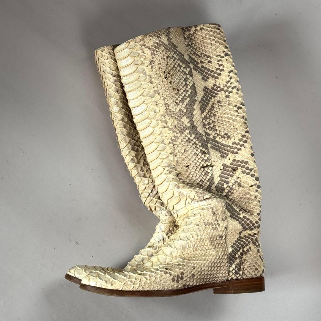 Sergio Rossi パイソン革ロングブーツ　36 1/2 23,5cm