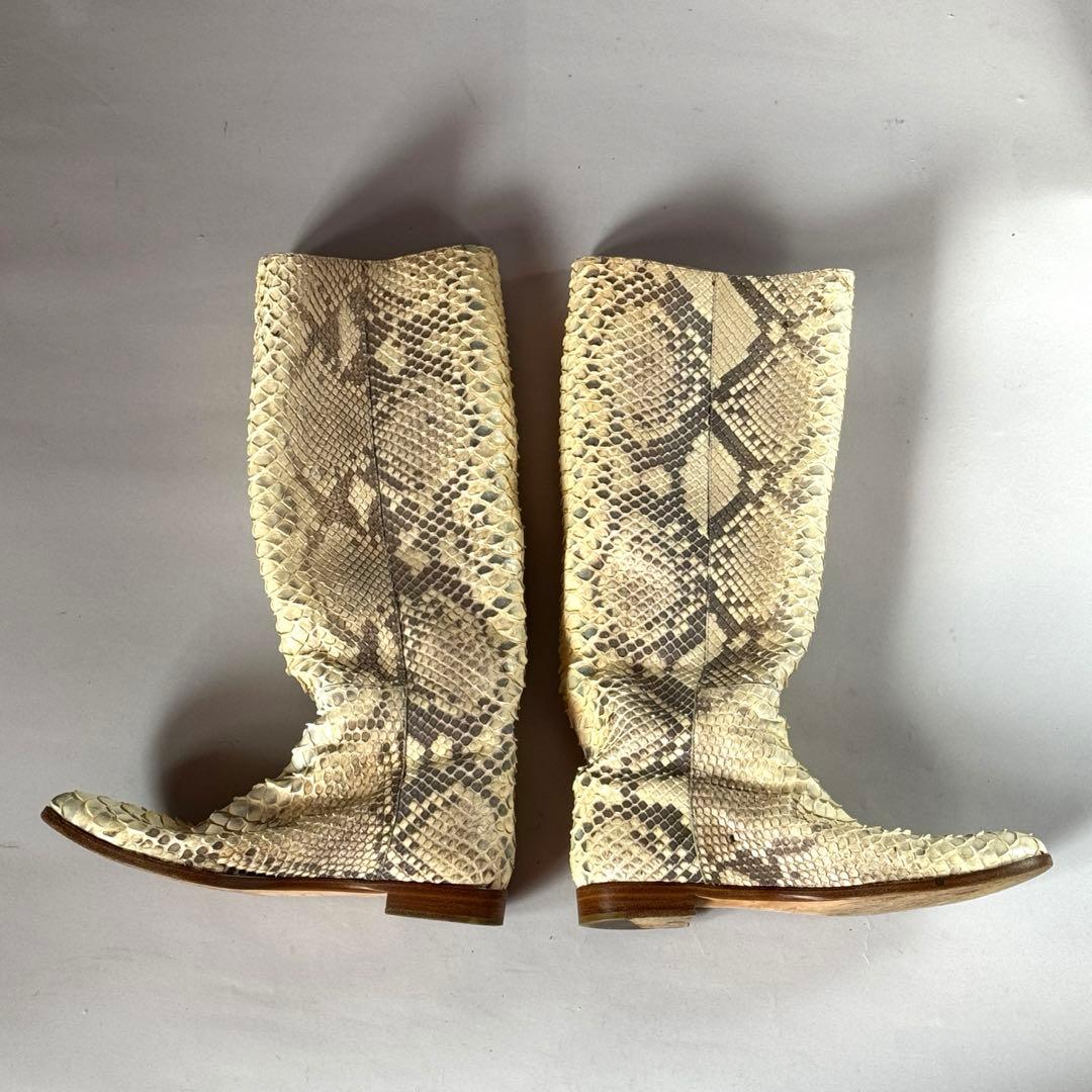 Sergio Rossi パイソン革ロングブーツ　36 1/2 23,5cm