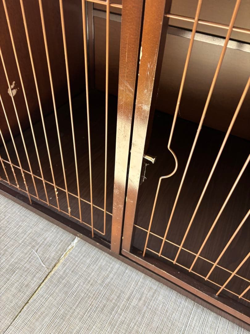 木製犬用ケージ ブラウン 大型犬用