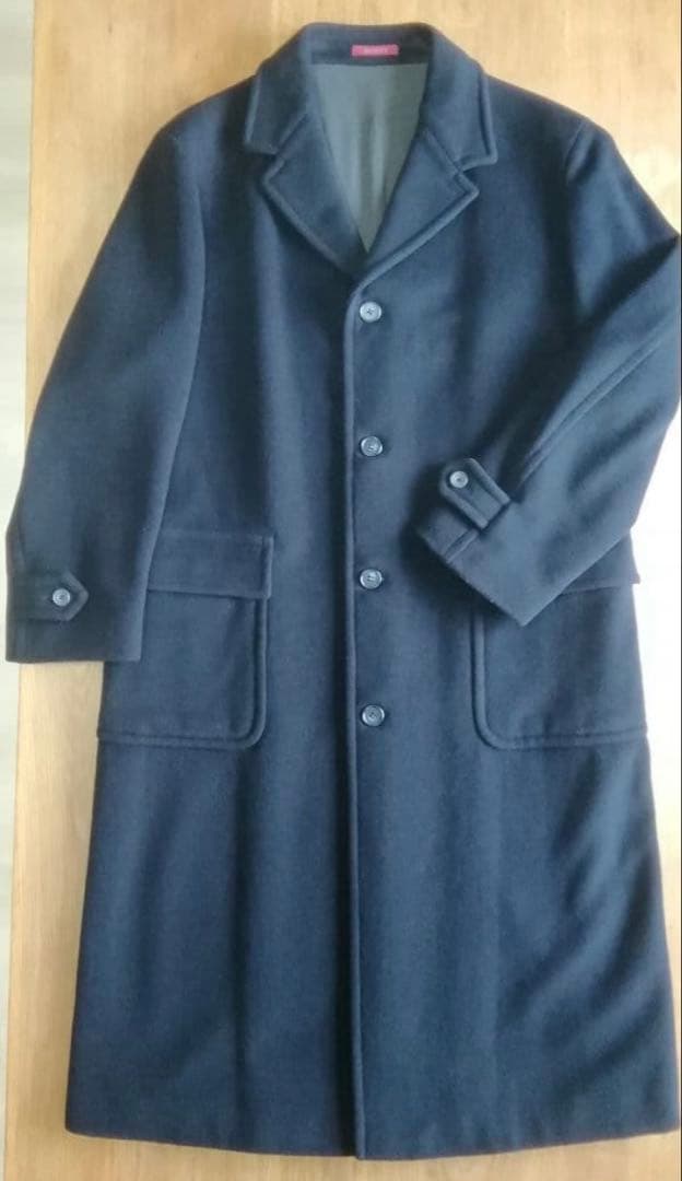 美品 チェスターコート ブラック ヴィンテージ 古着 イタリア製 カシミヤ