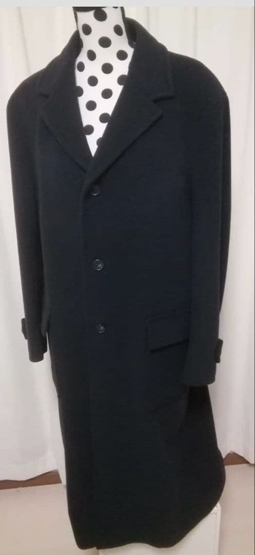 美品 チェスターコート ブラック ヴィンテージ 古着 イタリア製 カシミヤ
