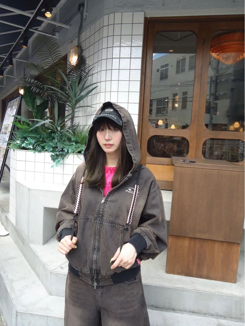 ジャケット・アウター 9090 Heisei Logo Denim Zip Hoodie