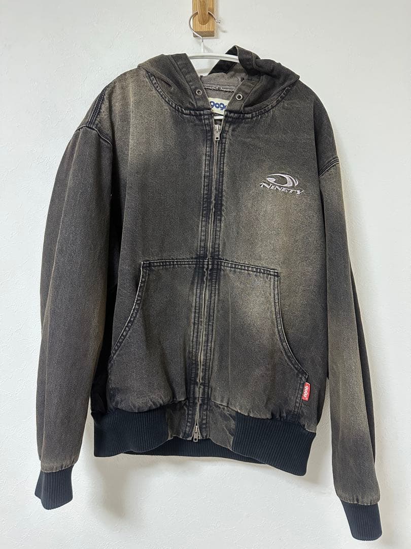 ジャケット・アウター 9090 Heisei Logo Denim Zip Hoodie