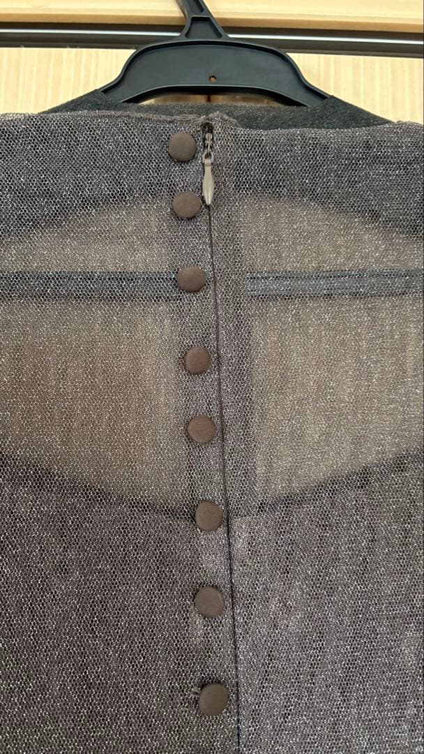 【Dorry Doll】ラメチュールメロウワンピース　ドレス　チャコール