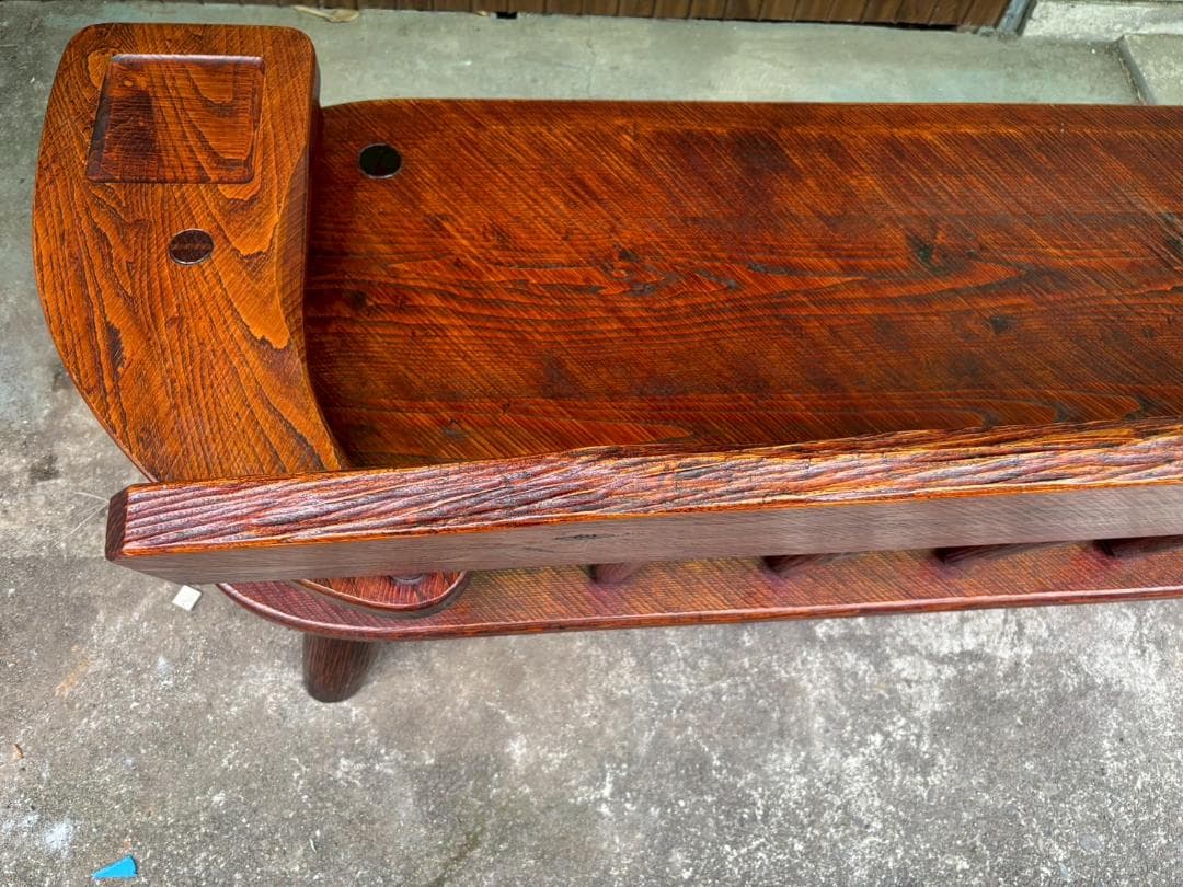 ベンチチェア　工房 我楽堂　無垢材　漆仕上げ　長椅子　民藝　幅190ｃｍ