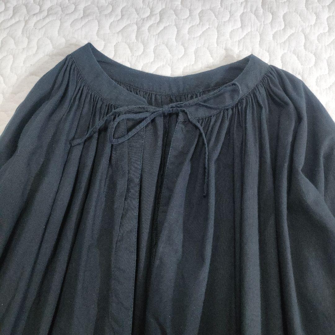 美品✨TODAYFUL　コットンレースギャザーワンピース　ゆったり　黒　38