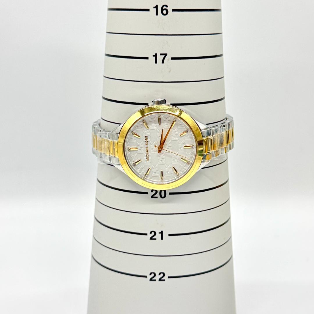 未使用 稼働品 MICHAEL KORS 腕時計 シルバー文字盤 3針 箱付き