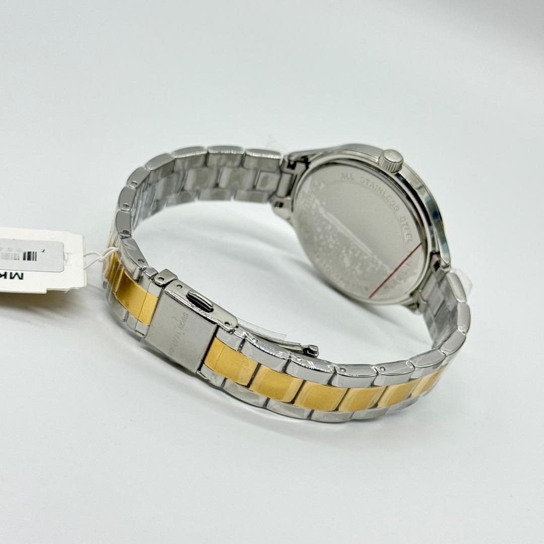 未使用 稼働品 MICHAEL KORS 腕時計 シルバー文字盤 3針 箱付き