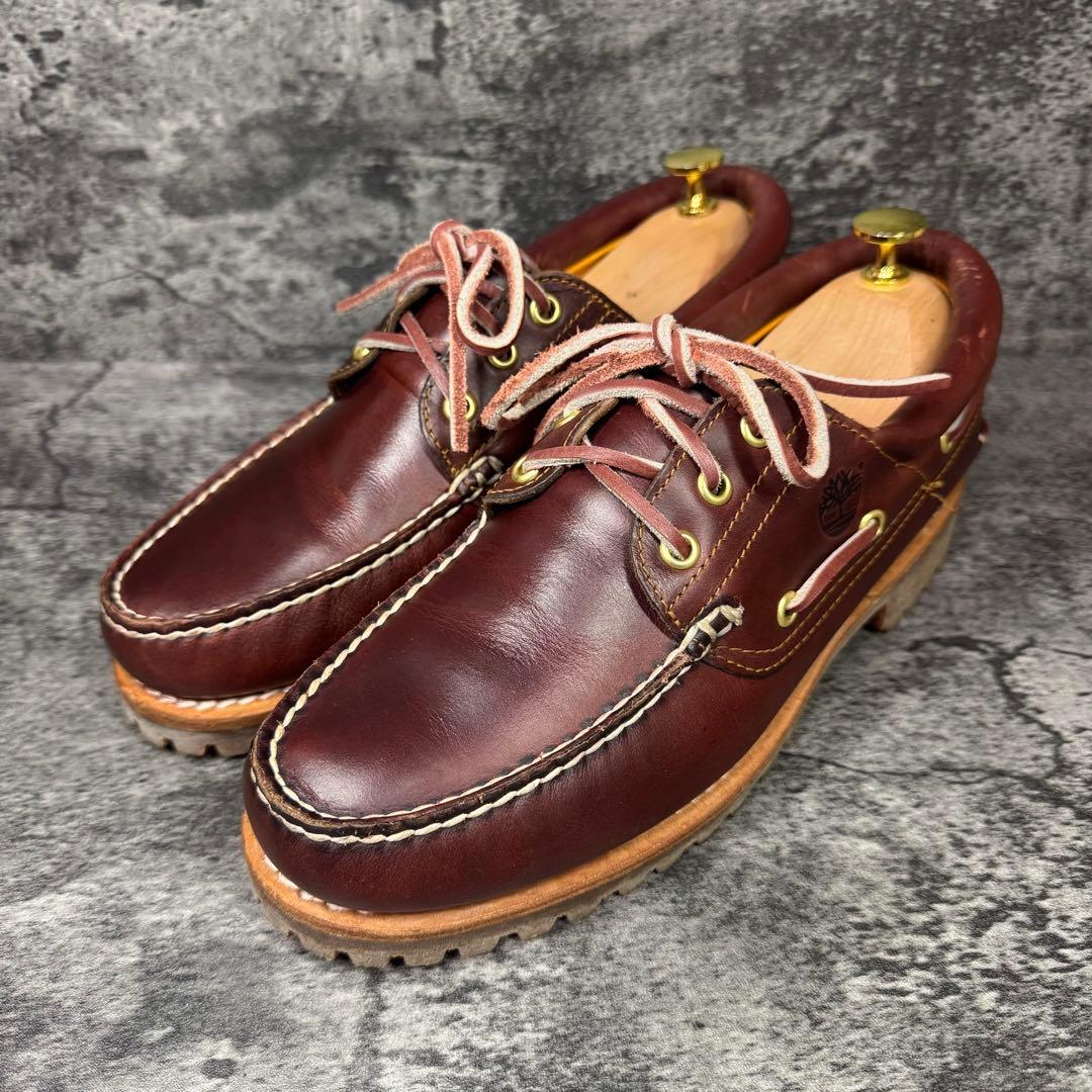 【美品】Timberland デッキシューズ 3Eye 25.5cm モカシン