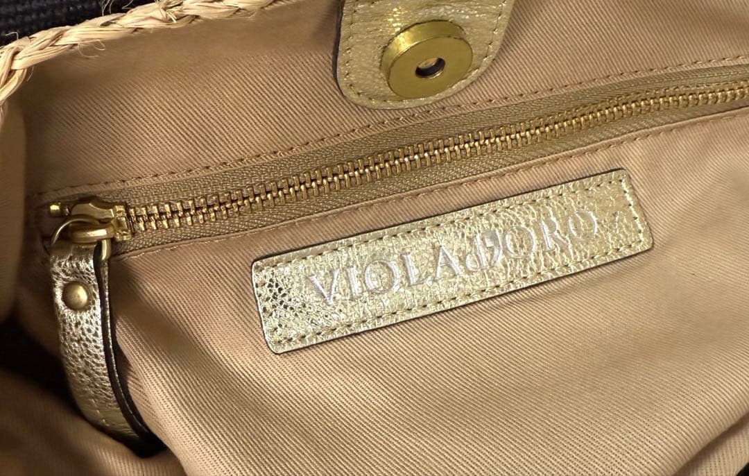 【極美品】ヴィオラドーロ ラフィア 2WAYショルダー カゴバッグ