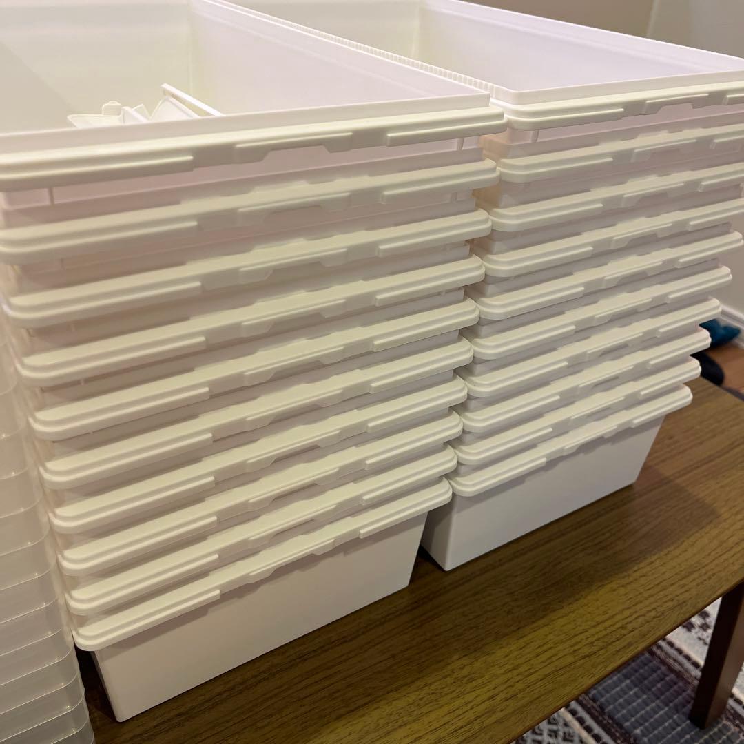 収納ケース 収納ボックス 20個 フタ付き プラスチック製 仕切り板　積み重ね可